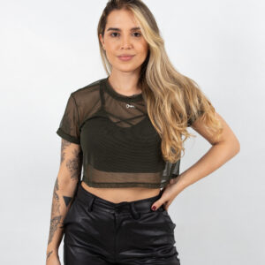 Crop Top Malla- Verde Militar