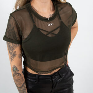 Crop Top Malla- Verde Militar